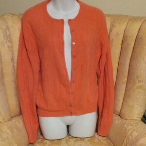Vibrant Orange cashmere Women's Cardigan